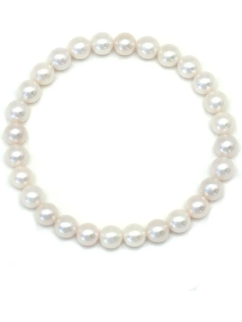 Elegant Freshwater Pearl Stretch Bracelet for Women - 6mm White Cultured Pearls